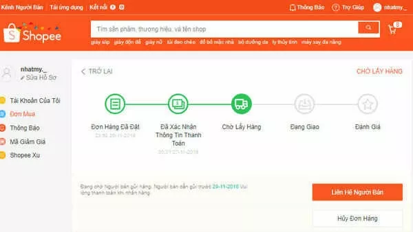 Kiểm tra đơn hàng Shopee