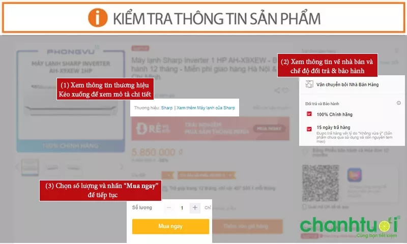 Kiểm tra thông tin sản phẩm