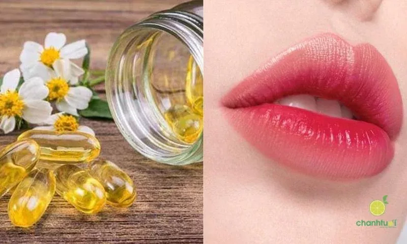 Làm hồng, giảm thâm môi với Vitamin E