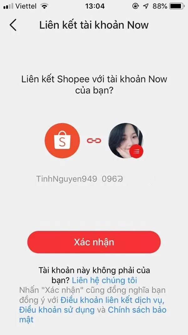 Liên kết tài khoản Now với Shopee