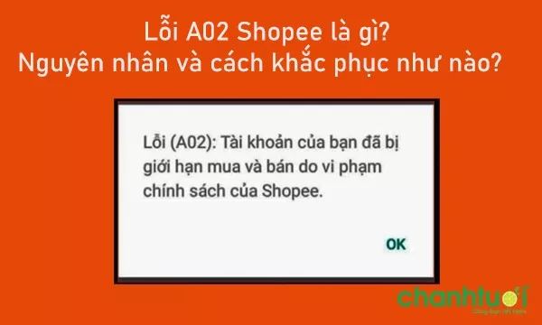 Lỗi A02 Shopee nguyên nhân và cách khắc phục