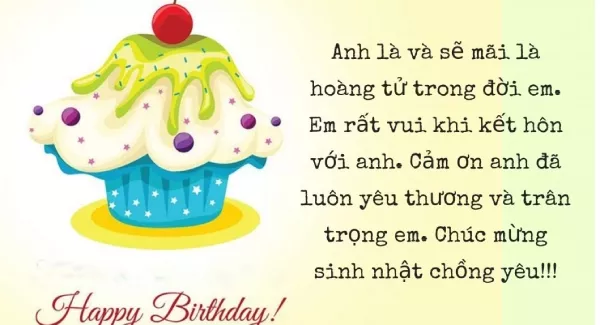 Lời chúc sinh nhật chồng đáng yêu