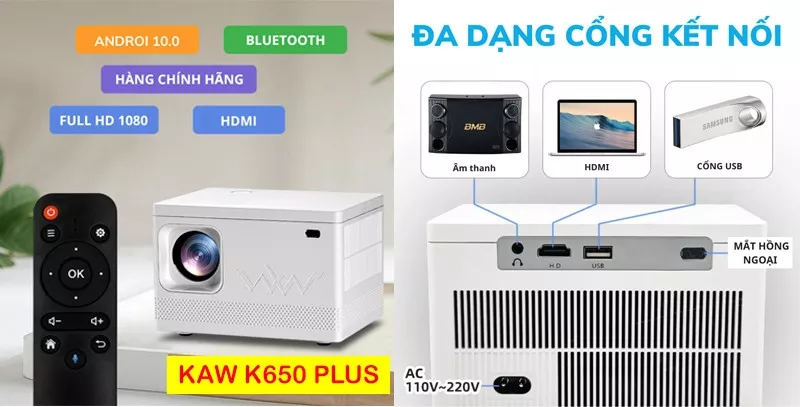 Máy chiếu mini KAW K650 PLUS