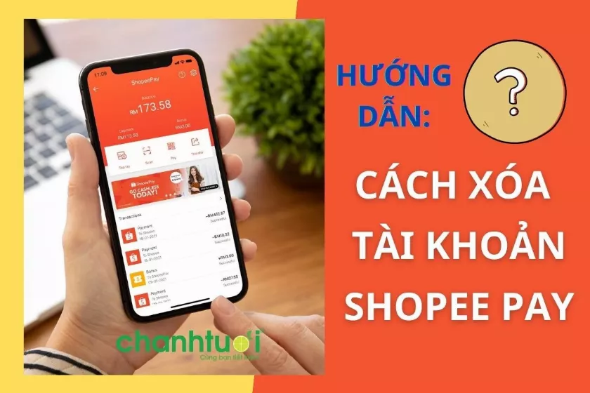 Minh họa các bước xóa tài khoản ngân hàng trên Shopee