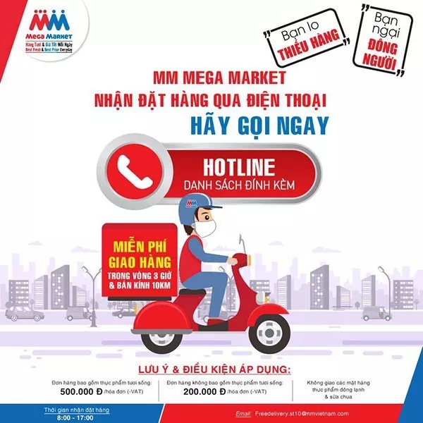 MM Mega Market giao hàng tận nơi