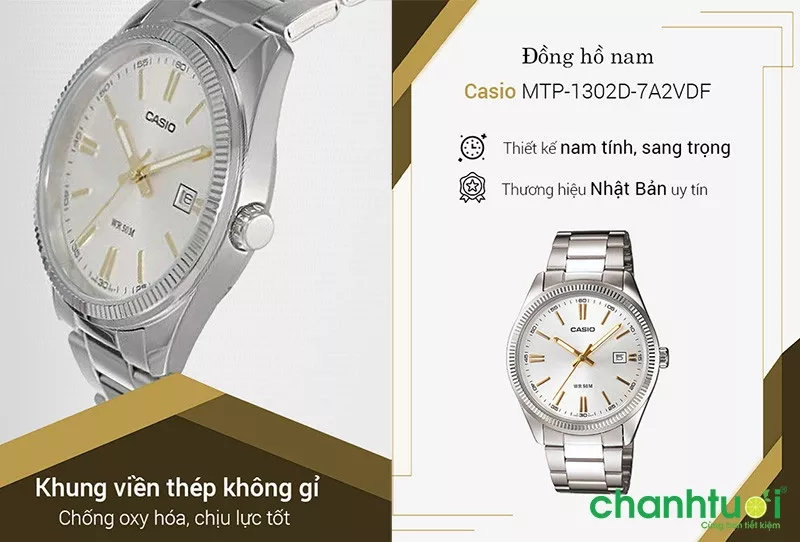 Mô tả ảnh: Đồng hồ Casio MTP-1302D-7A2VDF