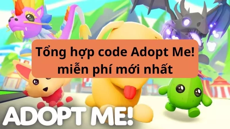 Mô tả ảnh: Hình ảnh giao diện game Adopt Me! với các nhân vật và thú cưng.