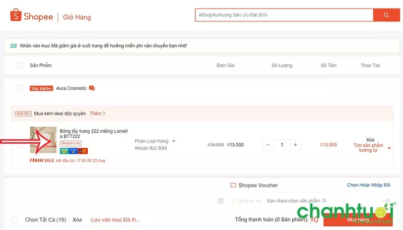 Mô tả sản phẩm có tag Shopee Live