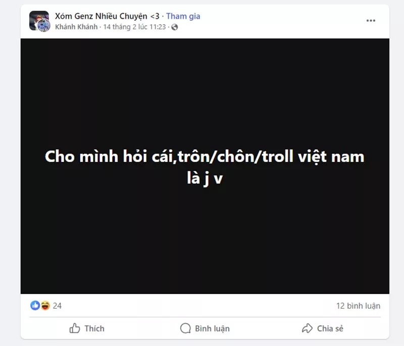 Một trò đùa trong trend "Trôn Việt Nam"