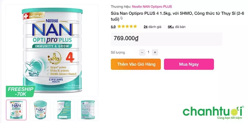 Mua sữa Nan Optipro Plus 4 tại Con Cưng