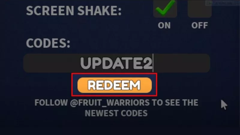 Nhấn nút Redeem