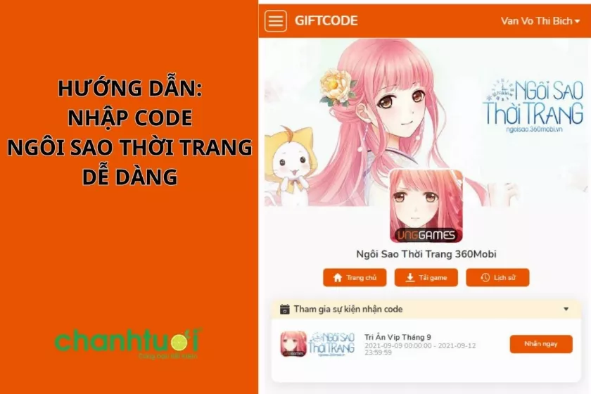 Nhập Code Ngôi Sao Thời Trang để nhận quà