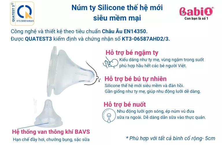 Núm ty bình sữa Babi1