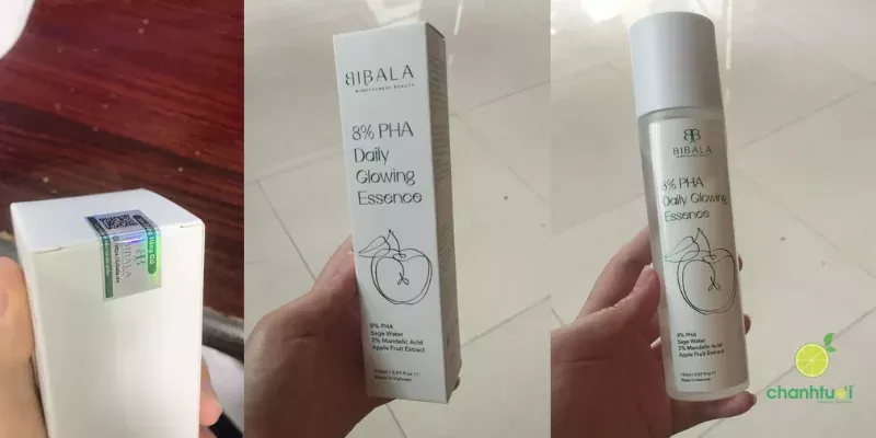 nước dưỡng 8% PHA Daily Glowing Essence Bibala thiết kế