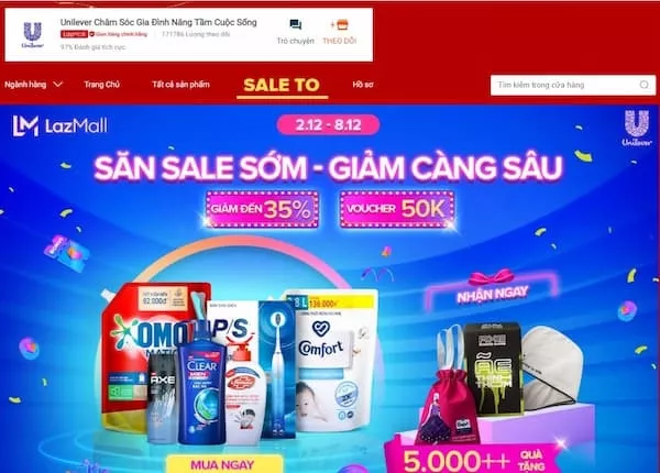 Nước giặt Omo trên Lazada