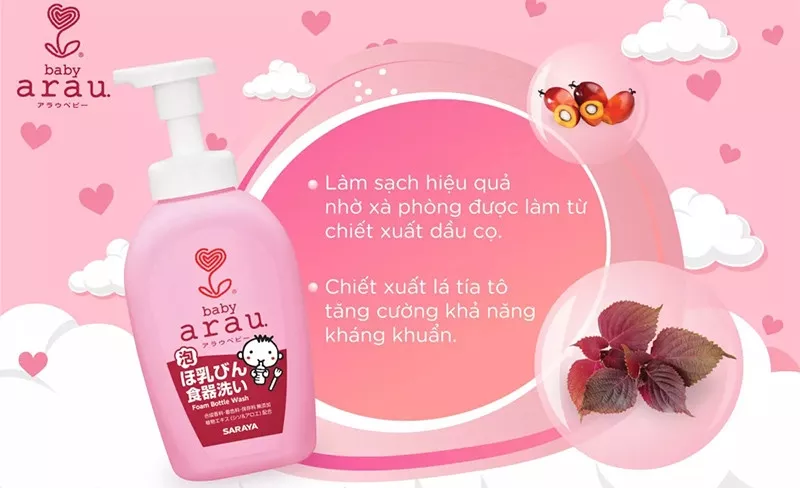 Nước rửa bình sữa Arau