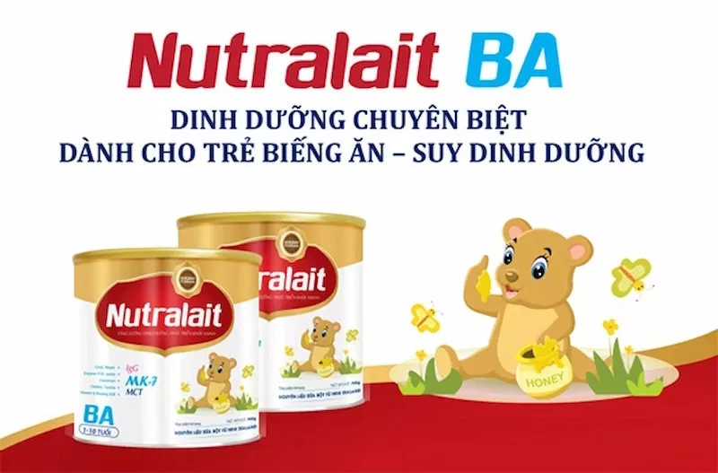 Nutralait BA cho trẻ suy dinh dưỡng thấp còi