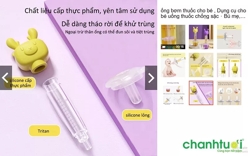 Ống bơm thuốc cho bé - dụng cụ cho bé uống thuốc chống sặc