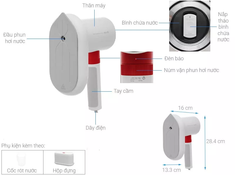 Review bàn ủi hơi nước cầm tay Deerma HS218