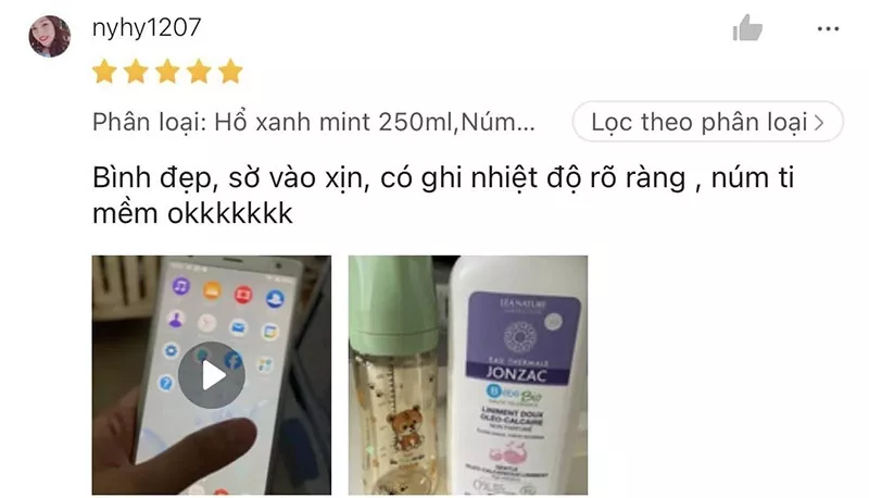 Review bình sữa Bebepick trên Shopee