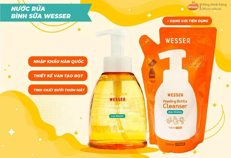 Review nước rửa bình sữa Wesser