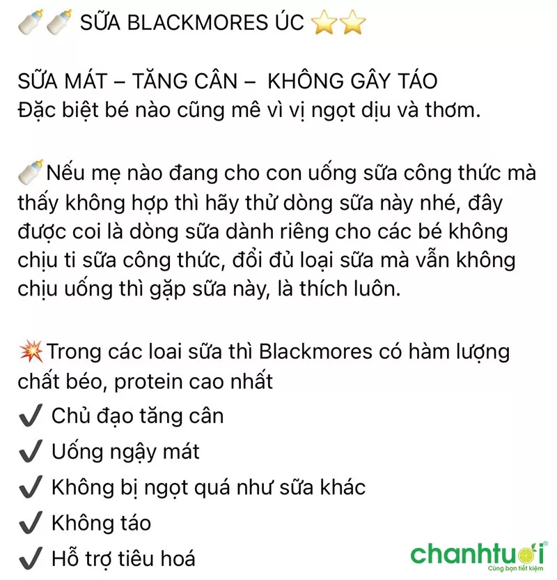 Review sữa Blackmores từ mẹ bỉm sữa