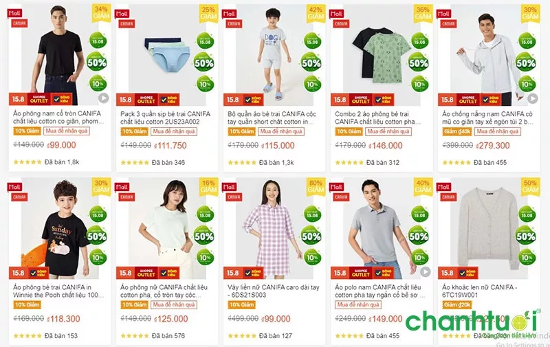 Shop CANIFA trên Shopee