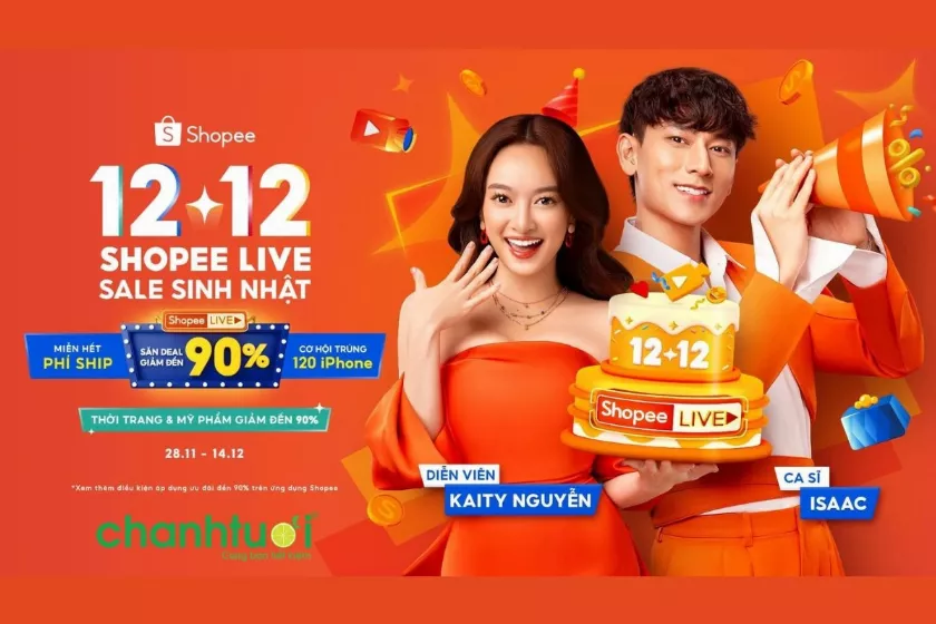 Shopee 12/12: Siêu sự kiện Shopee Live - Sale Sinh nhật