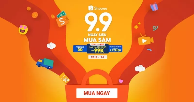 Shopee 9.9 Săn deal giảm 50%, nhận voucher 1.2 triệu kèm hoàn 500K Xu