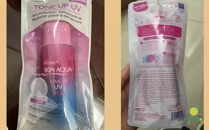 skin aqua tone up uv milk lavender bao bì