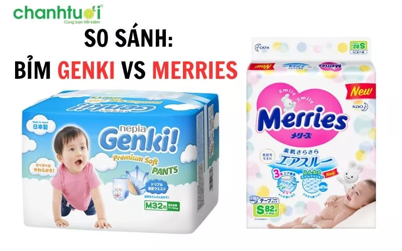 So sánh bỉm Genki và Merries