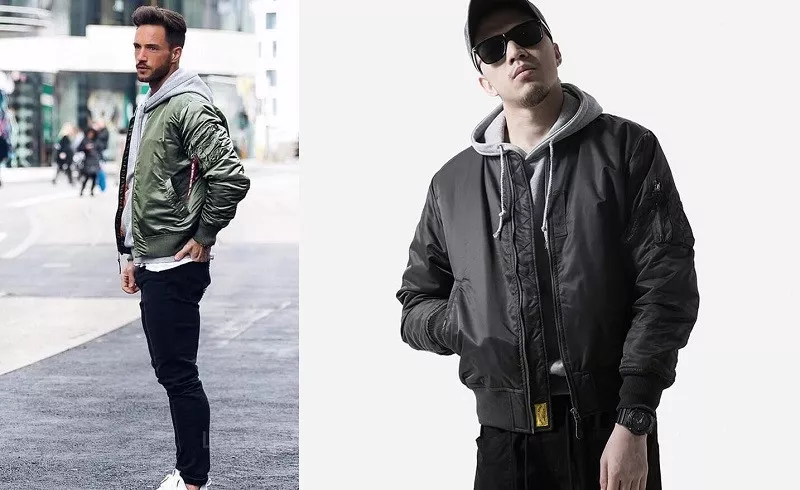 Sự kết hợp giữa áo hoodie và áo khoác Bomber