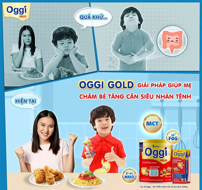 Sữa Oggi Gold pha sẵn cho trẻ suy dinh dưỡng