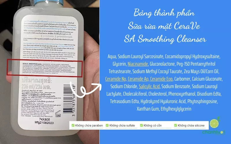 Sữa rửa mặt CeraVe SA Smoothing Cleanser 5