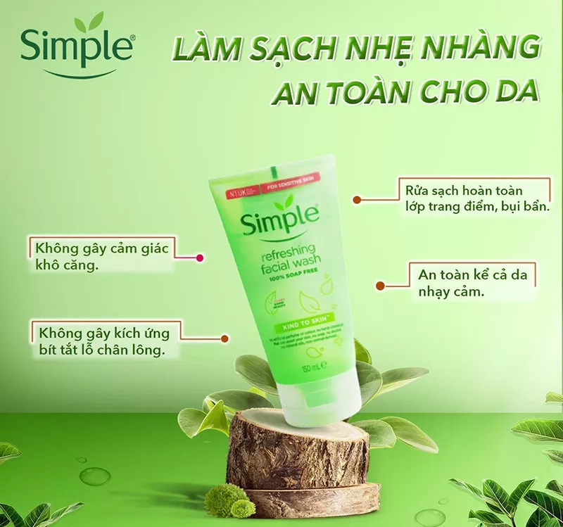 Sữa rửa mặt Simple cho bà bầu