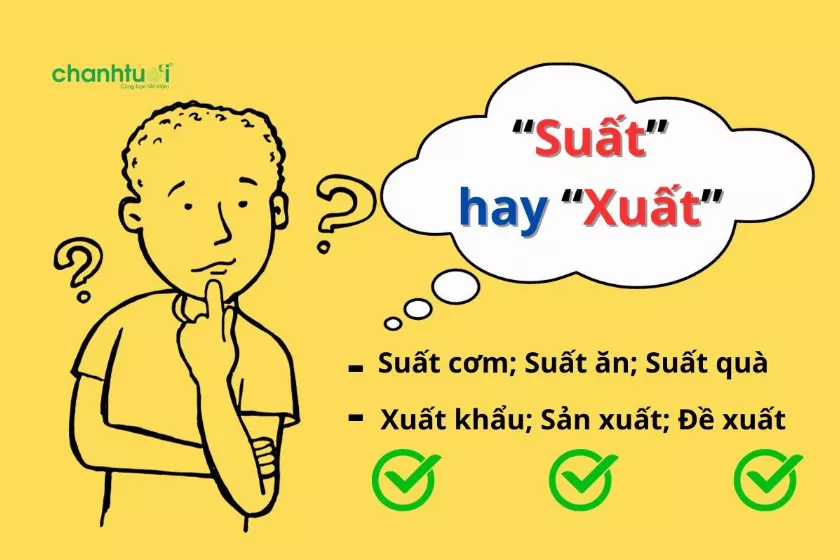 Suất hay xuất? Đề suất hay đề xuất? Suất cơm hay xuất cơm?