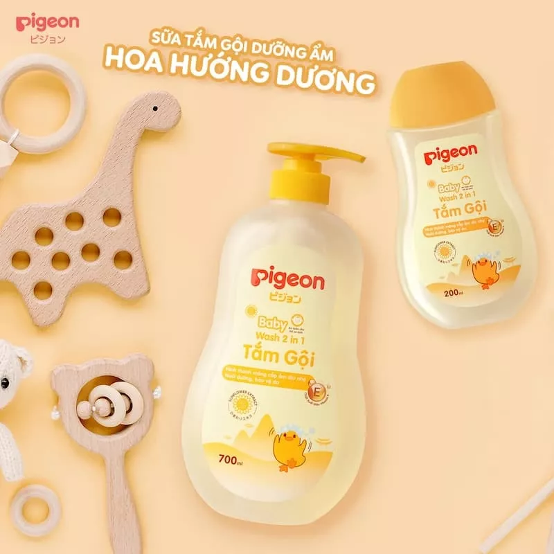  Tắm Gội Dịu Nhẹ Pigeon Hoa Hướng Dương 700ml