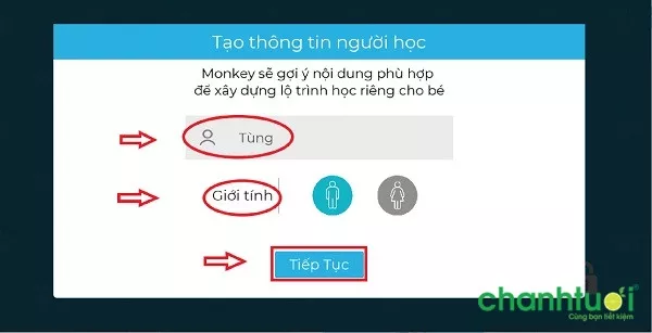 Tạo hồ sơ cho bé