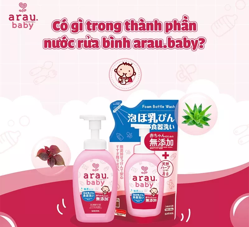 Thành phần nước rửa bình Arau