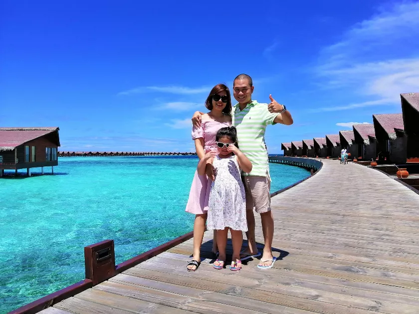 Thời tiết trong xanh ở Maldives