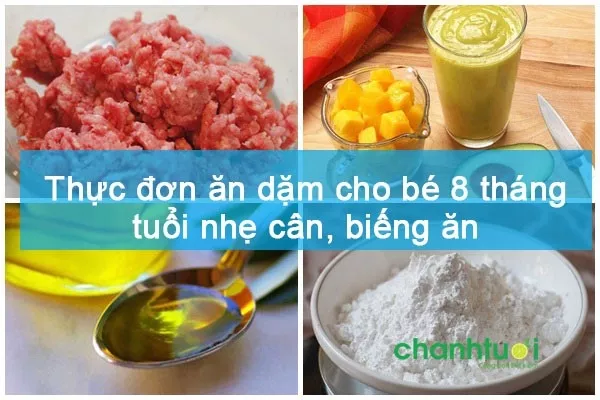 Thực đơn ăn dặm cho bé 8 tháng tuổi