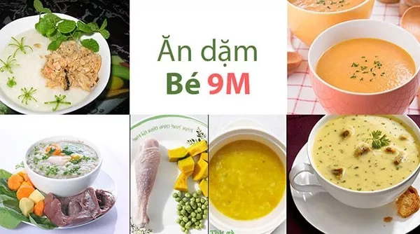 Thực đơn ăn dặm cho bé 9 tháng tuổi