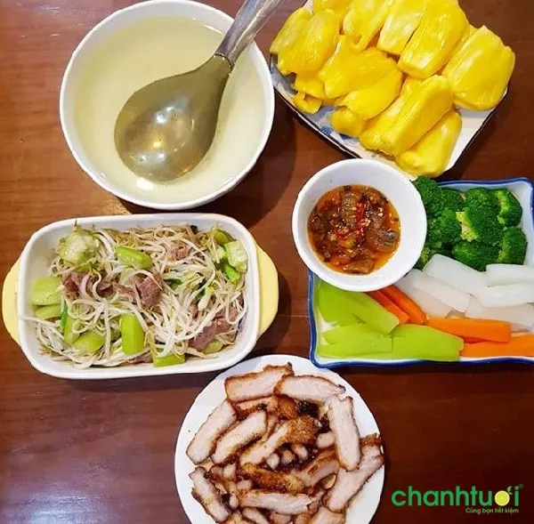 Thực đơn trưa 2 vợ chồng ngày thứ 2