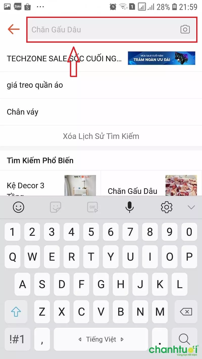 Tìm kiếm bạn bè thông qua ID Shopee