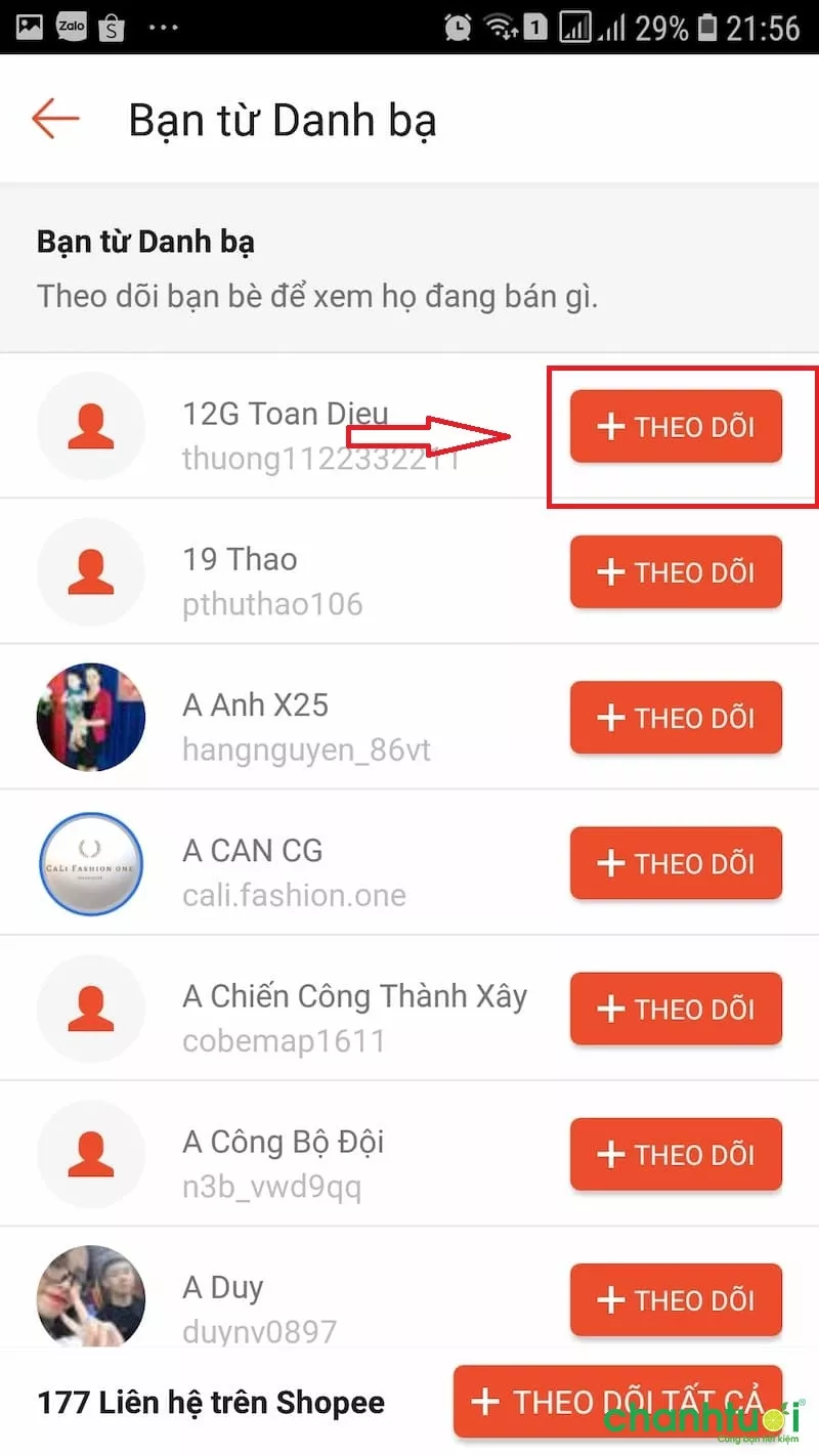 Tìm tài khoản shopee bằng tên