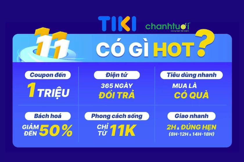 Tổng hợp khuyến mãi Tiki 11.11