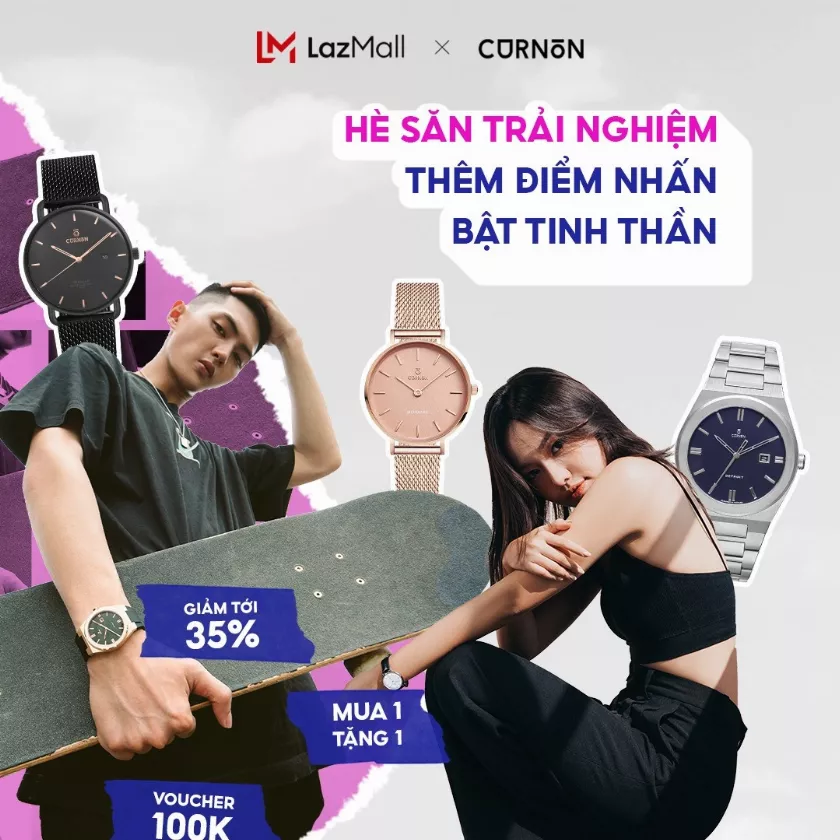 Top 12 deals hot đồng hồ Curnon săn đón nhất trong sale hè Lazada 6.6