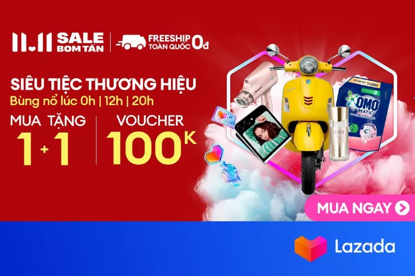 Top 20+ thương hiệu Lazada sale 11.11 nhất định phải ghé ngay