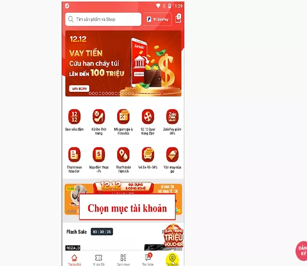 Truy cập theo dõi đơn hàng trên app