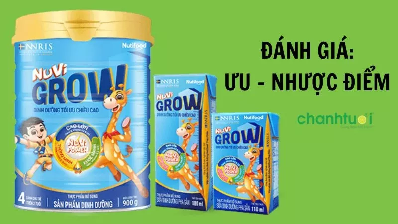 Ưu nhược điểm sữa Nuvi Grow